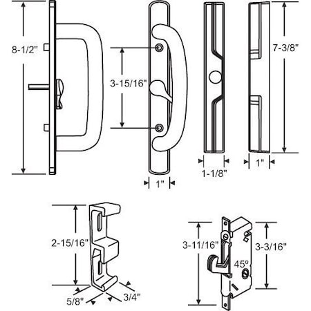 Strybuc Patio Door Handle 13-499WA